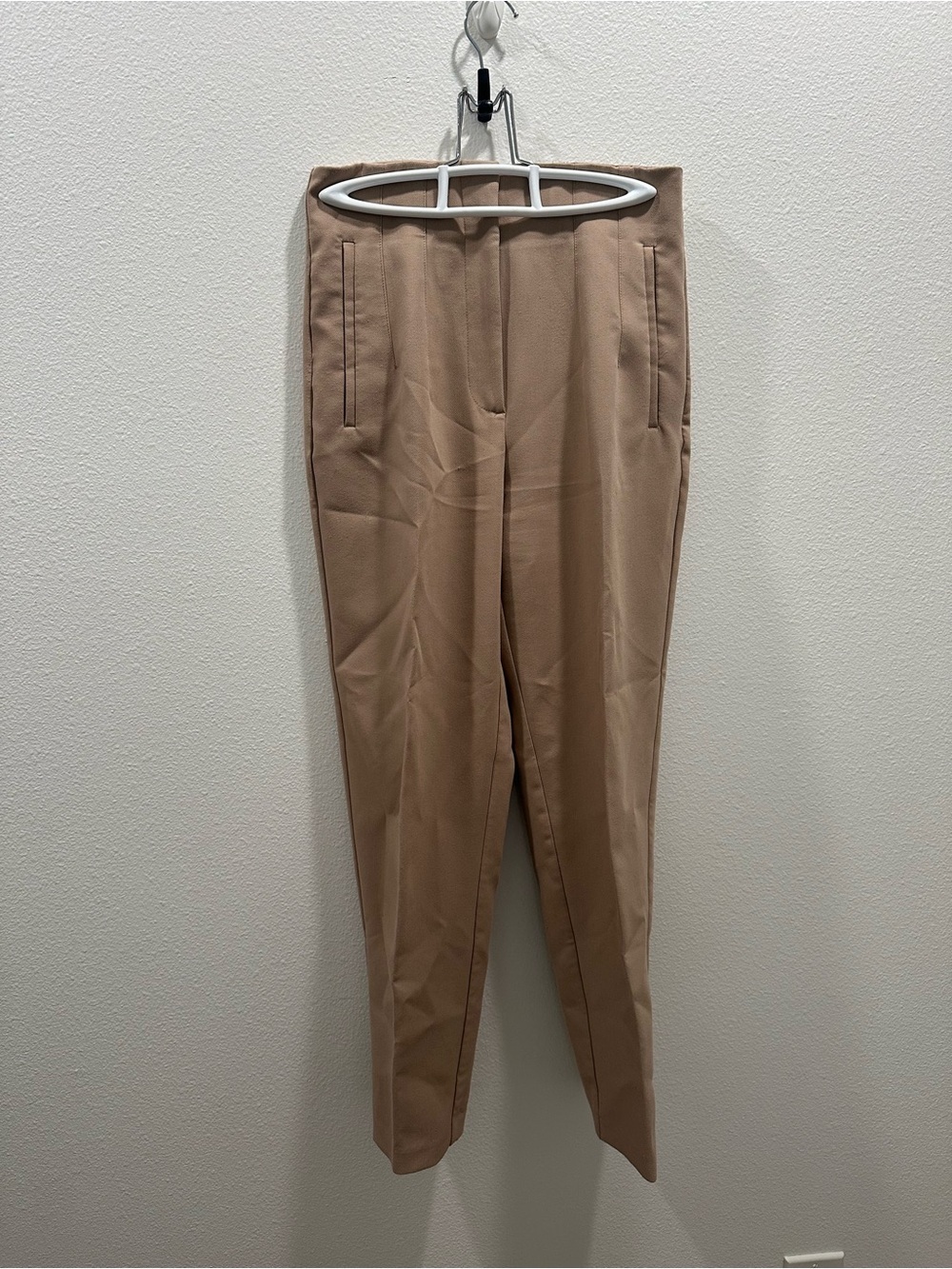 Zara Tan Taupe Brown Tailored Women's Dress Pants in Camel small